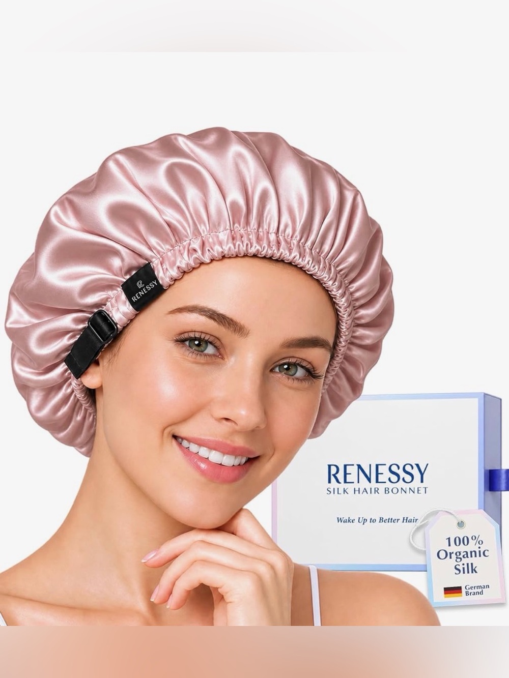 Silk Bonnet - 100% Organic Mulberry Silk, 22 Momme - Sleep Cap for Curly Hair